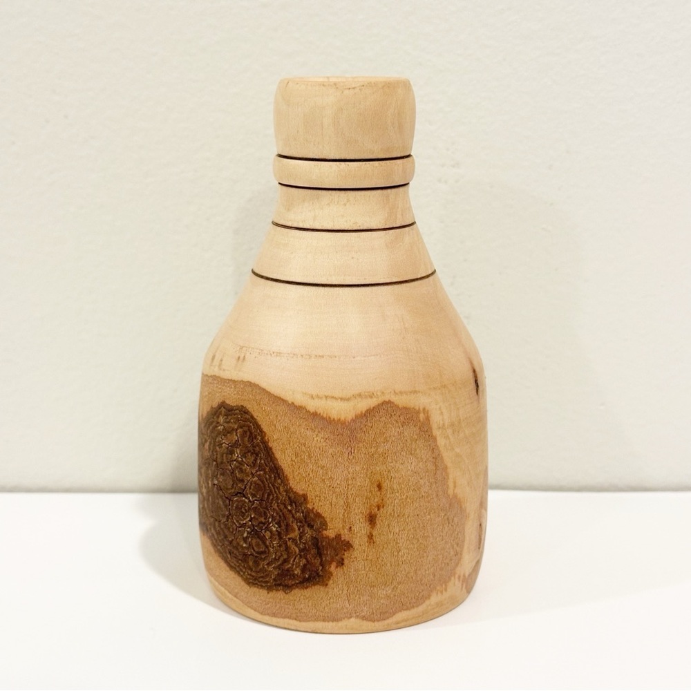Wood Turned Flower Bud Vase Dry Vase Shelf Sitter Trinket Home Decor Natural